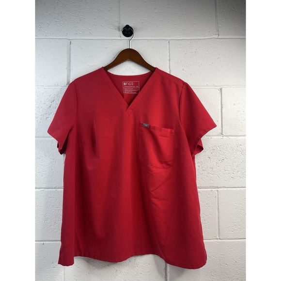 Figs Scrub Set Women's Catarina Top, Kade Pants - Winning Red "The Set" Size XXL - Picture 2 of 11
